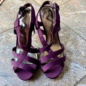 Nina Purple Glitter Platform Heels NEW
